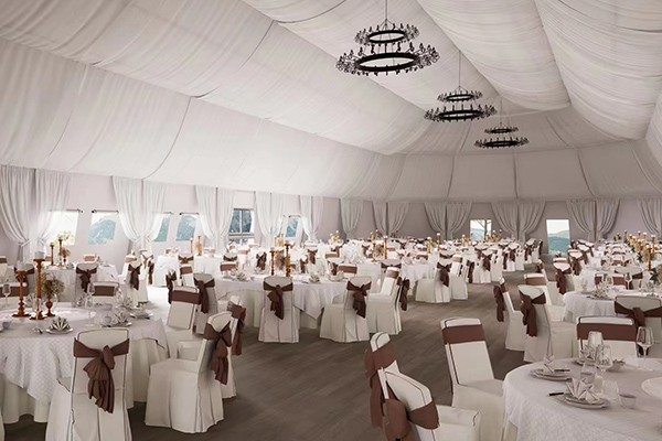 15m Black Frame Wedding Event Party Tent with Lace Decoration