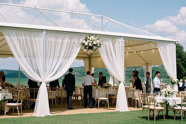 15m Black Frame Wedding Event Party Tent with Lace Decoration